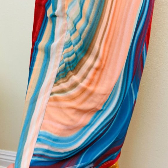 AFRM Matera Midi Cut Out Dress Small in Blue Abstract - Picture 4 of 4